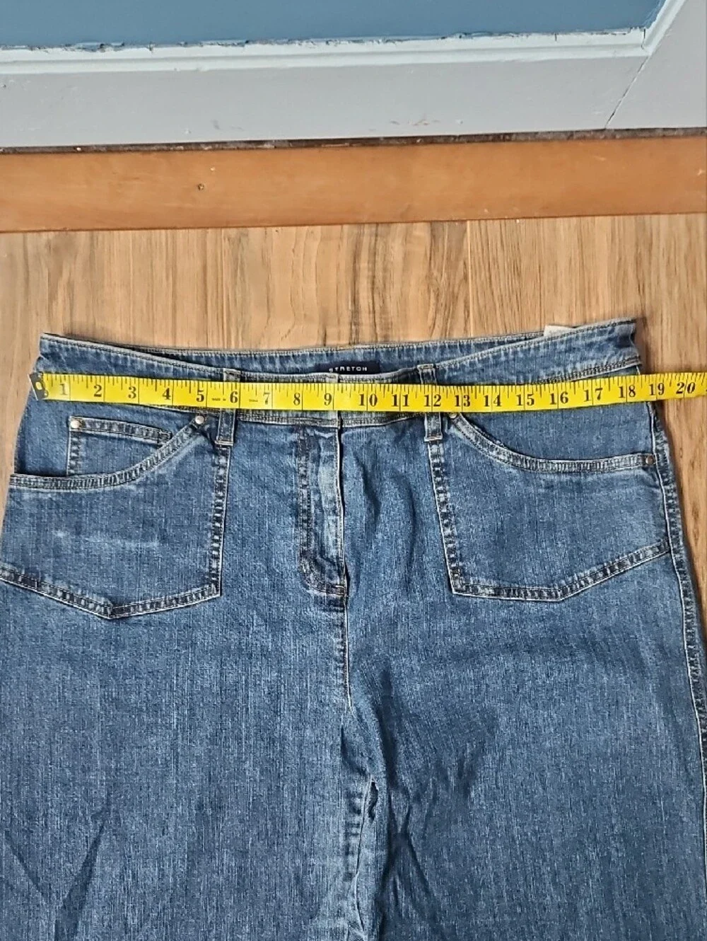 Jones New York Classic Women's Wide-Leg Jeans in Dark Blue Stretch 16